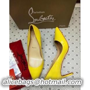 Youthful Christian Louboutin So Kate Patent Leather Red Sole 10CM Heel Pumps CL8222 Yellow