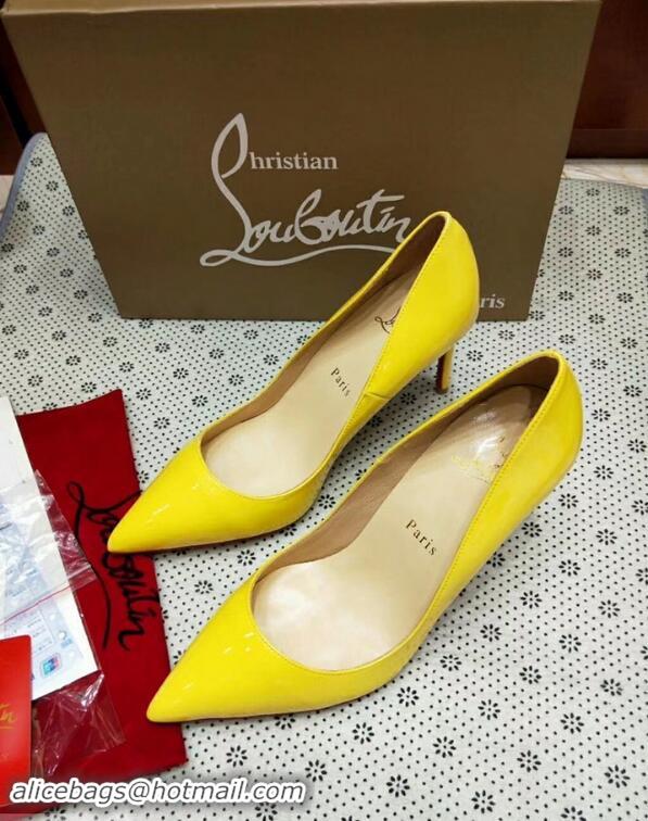 Youthful Christian Louboutin So Kate Patent Leather Red Sole 10CM Heel Pumps CL8222 Yellow