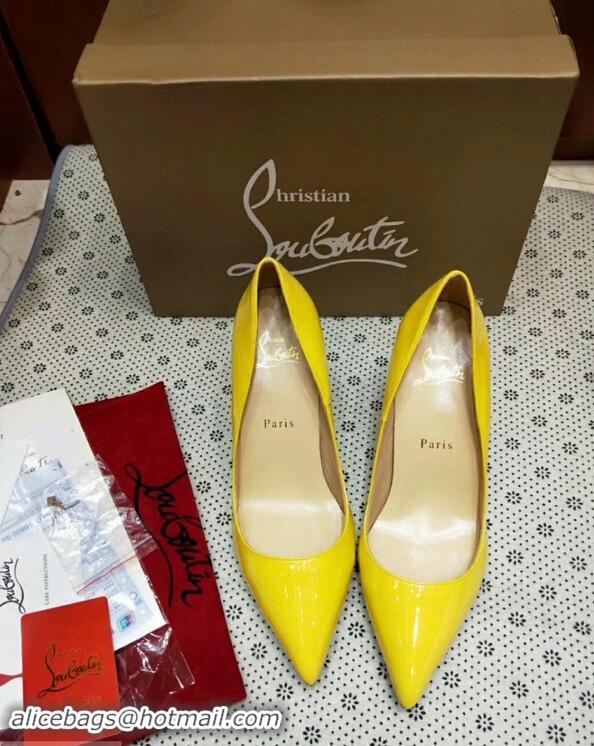 Youthful Christian Louboutin So Kate Patent Leather Red Sole 10CM Heel Pumps CL8222 Yellow