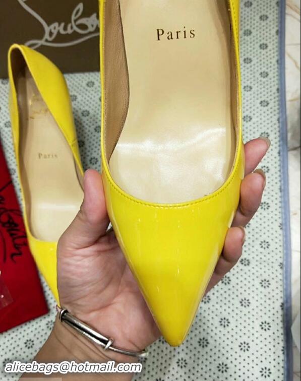 Youthful Christian Louboutin So Kate Patent Leather Red Sole 10CM Heel Pumps CL8222 Yellow