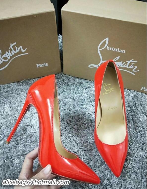 Imitation Christian Louboutin So Kate Patent Leather Red Sole 10CM Heel Pumps CL8222 RED