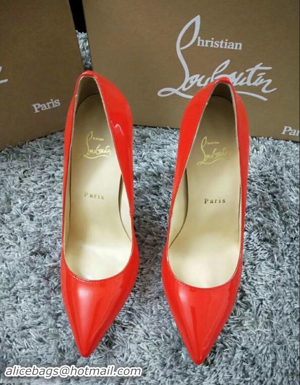 Imitation Christian Louboutin So Kate Patent Leather Red Sole 10CM Heel Pumps CL8222 RED