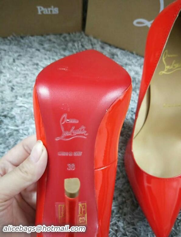 Imitation Christian Louboutin So Kate Patent Leather Red Sole 10CM Heel Pumps CL8222 RED