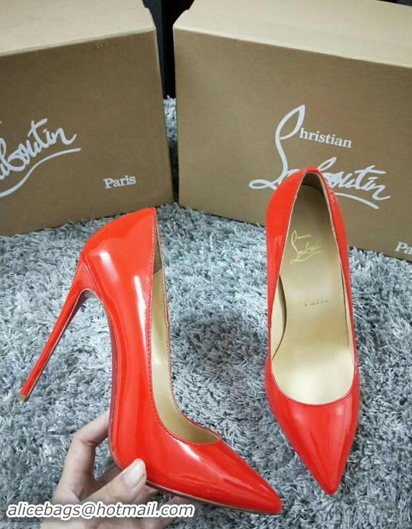 Imitation Christian Louboutin So Kate Patent Leather Red Sole 10CM Heel Pumps CL8222 RED