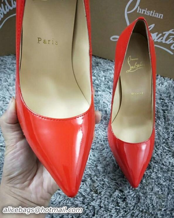 Imitation Christian Louboutin So Kate Patent Leather Red Sole 10CM Heel Pumps CL8222 RED