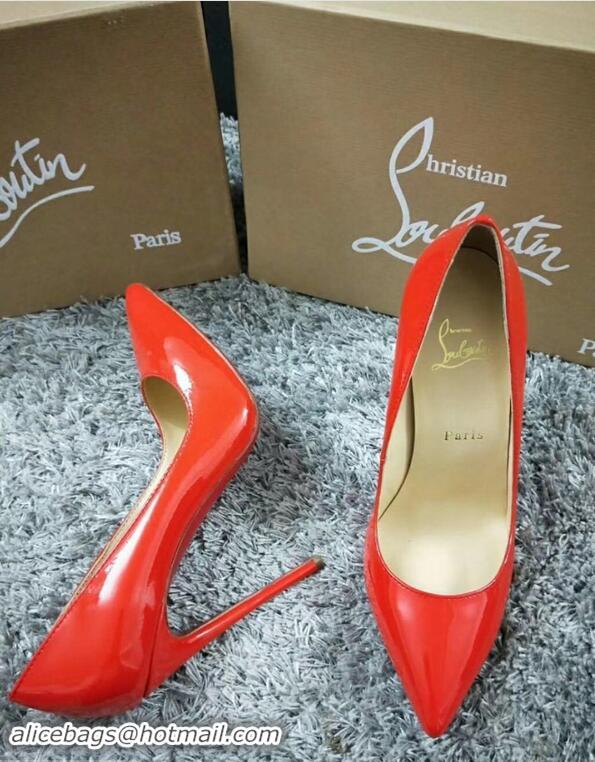 Imitation Christian Louboutin So Kate Patent Leather Red Sole 10CM Heel Pumps CL8222 RED