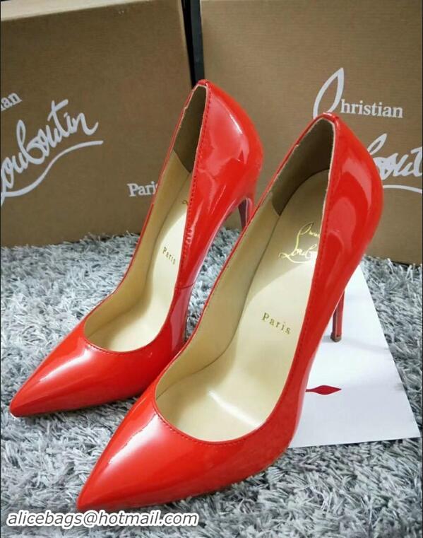 Imitation Christian Louboutin So Kate Patent Leather Red Sole 10CM Heel Pumps CL8222 RED