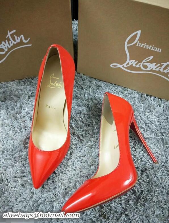 Imitation Christian Louboutin So Kate Patent Leather Red Sole 10CM Heel Pumps CL8222 RED