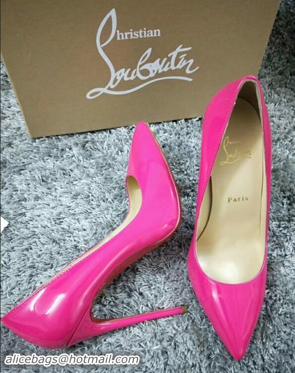 Low Cost Christian Louboutin So Kate Patent Leather Red Sole 10CM Heel Pumps CL8222 Pink