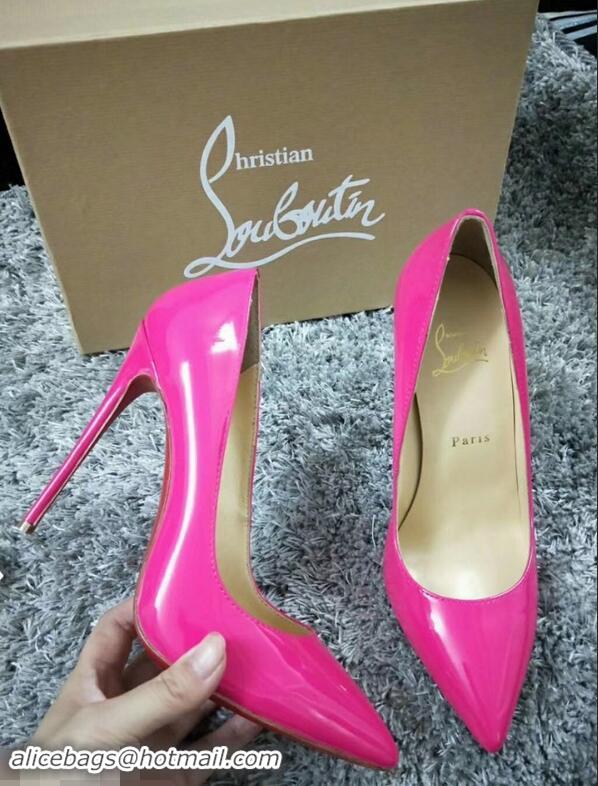 Low Cost Christian Louboutin So Kate Patent Leather Red Sole 10CM Heel Pumps CL8222 Pink