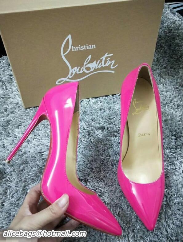 Low Cost Christian Louboutin So Kate Patent Leather Red Sole 10CM Heel Pumps CL8222 Pink