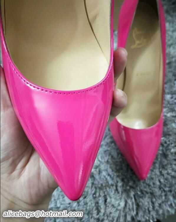 Low Cost Christian Louboutin So Kate Patent Leather Red Sole 10CM Heel Pumps CL8222 Pink