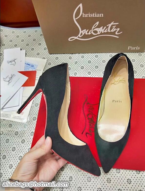 Feminine Christian Louboutin So Kate Patent Red Sole Suede Pumps CL9220 Black