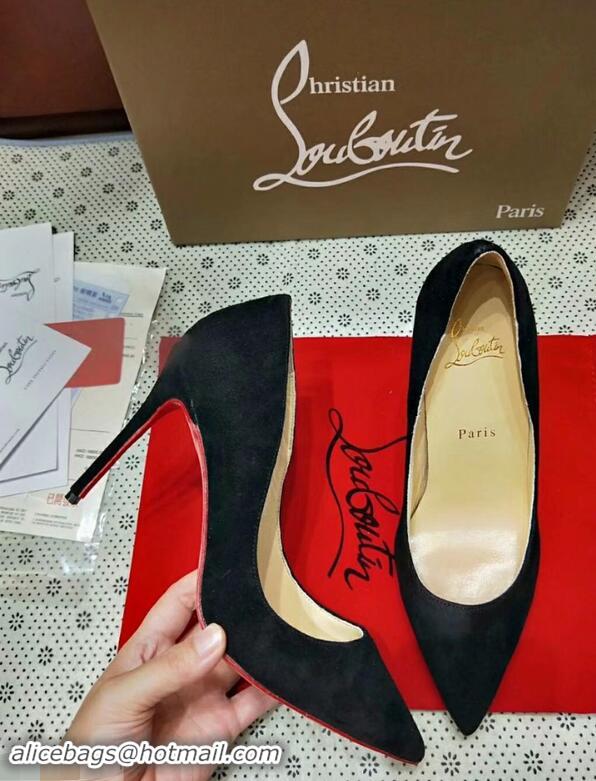 Feminine Christian Louboutin So Kate Patent Red Sole Suede Pumps CL9220 Black