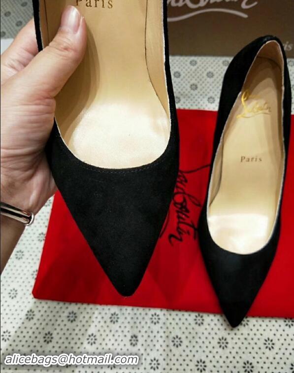 Feminine Christian Louboutin So Kate Patent Red Sole Suede Pumps CL9220 Black