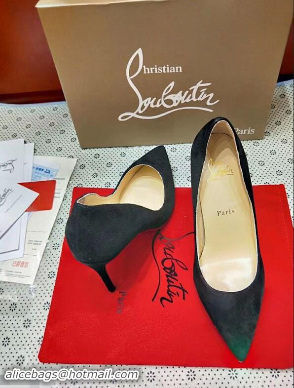 Feminine Christian Louboutin So Kate Patent Red Sole Suede Pumps CL9220 Black