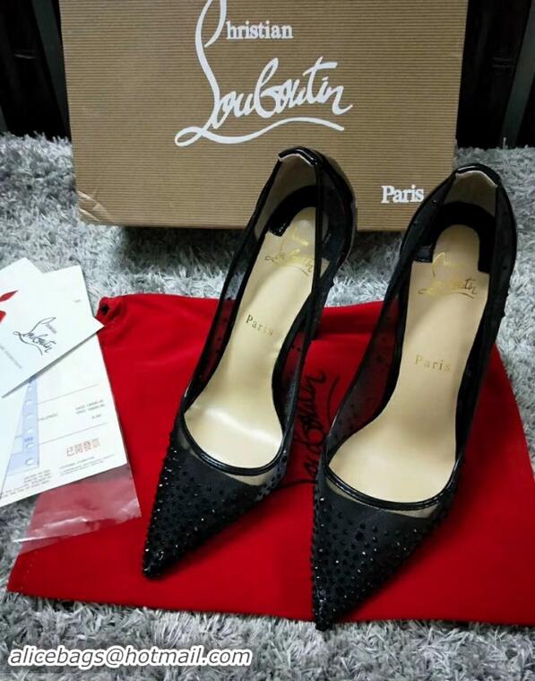 Grade CHRISTIAN LOUBOUTIN FOLLIES STRASS RETE MESH STILETTO PUMPS CL8945 Black