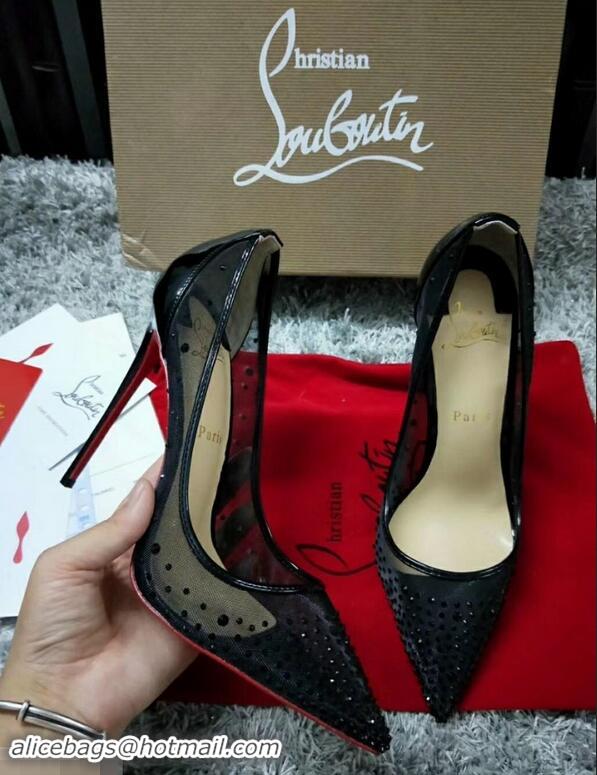 Grade CHRISTIAN LOUBOUTIN FOLLIES STRASS RETE MESH STILETTO PUMPS CL8945 Black