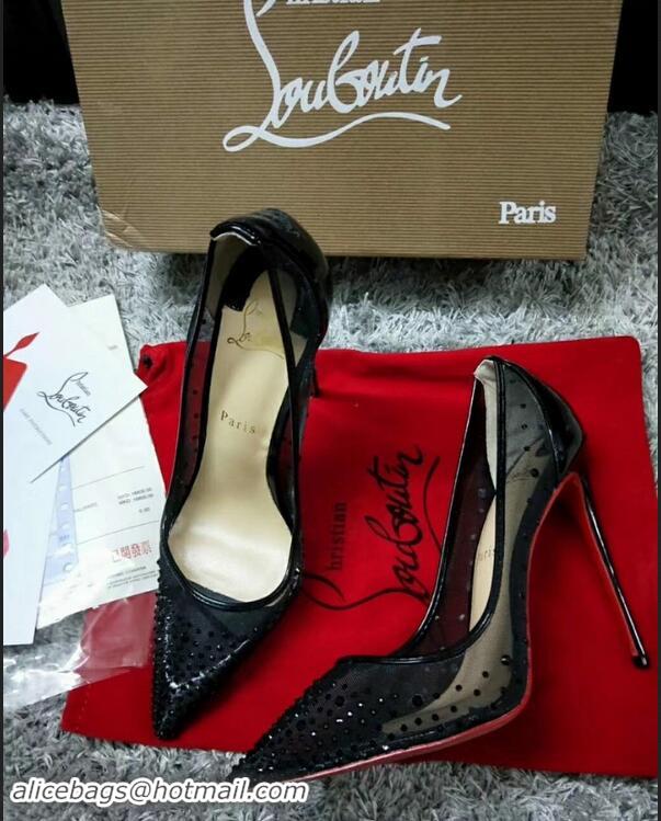 Grade CHRISTIAN LOUBOUTIN FOLLIES STRASS RETE MESH STILETTO PUMPS CL8945 Black