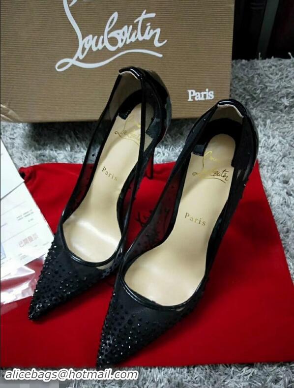 Grade CHRISTIAN LOUBOUTIN FOLLIES STRASS RETE MESH STILETTO PUMPS CL8945 Black