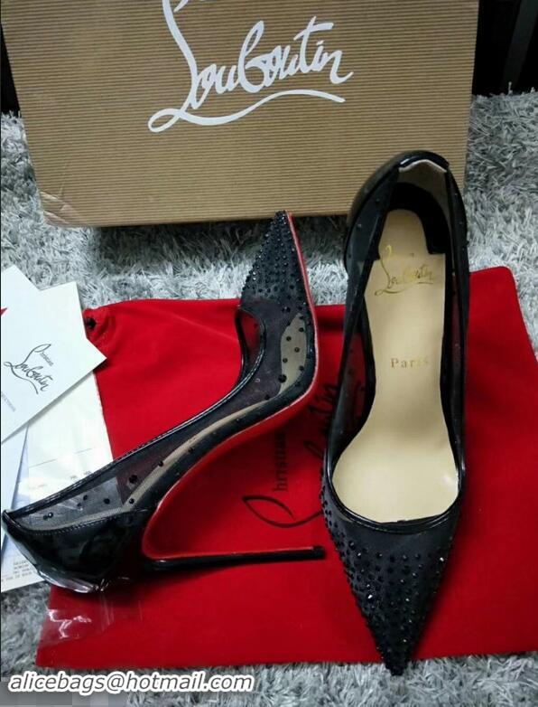 Grade CHRISTIAN LOUBOUTIN FOLLIES STRASS RETE MESH STILETTO PUMPS CL8945 Black