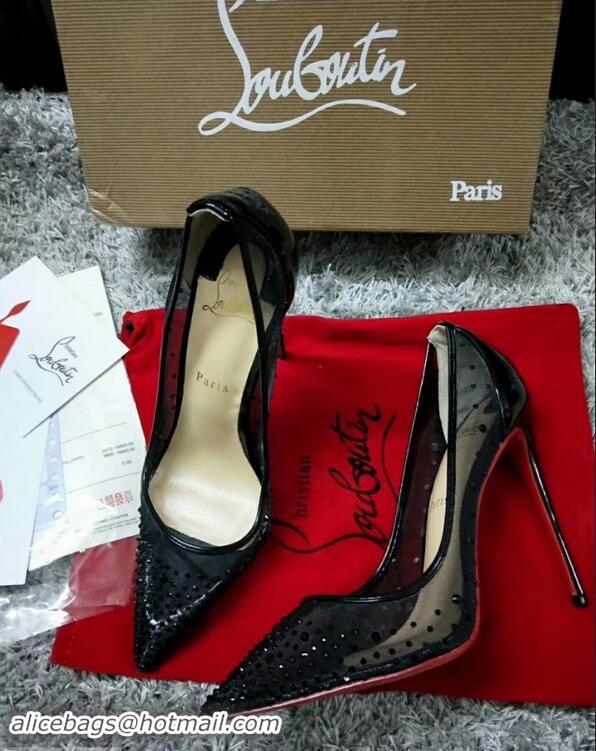 Grade CHRISTIAN LOUBOUTIN FOLLIES STRASS RETE MESH STILETTO PUMPS CL8945 Black