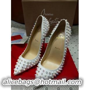 Unique Style Christian Louboutin Glitter Multi Pigalle Spikes Pumps CL5624 White