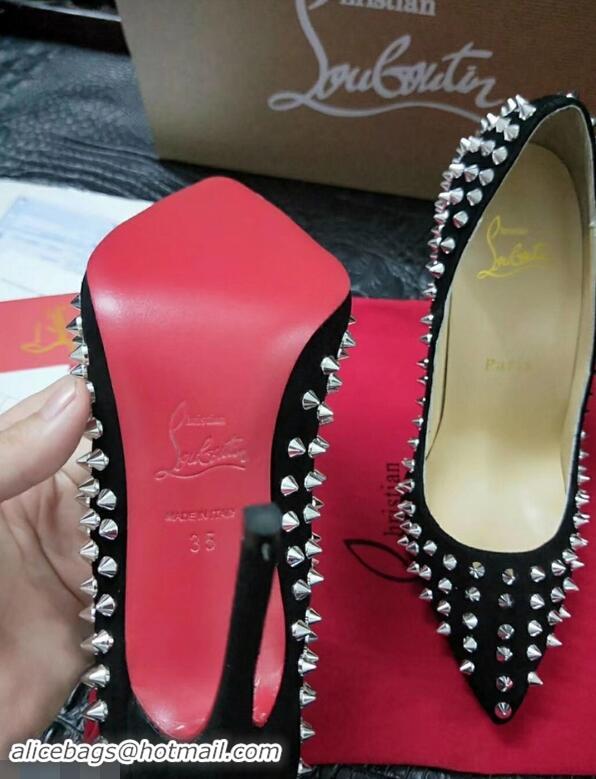 Lowest Price Christian Louboutin Glitter Multi Pigalle Spikes Pumps CL9874 Black