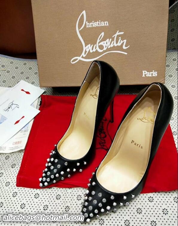 Discount Christian Louboutin Spike Pigalle Red Sole Pumps CL9552 Black