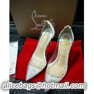 Luxury Cheapest Christian Louboutin Degrastrass crystal PVC pumps CL4532