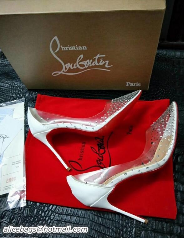 Luxury Cheapest Christian Louboutin Degrastrass crystal PVC pumps CL4532