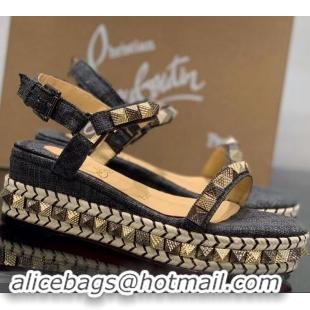 Faux Cheap Christian Louboutin 60MM Pyraclou Rockstud Wedges CL9701