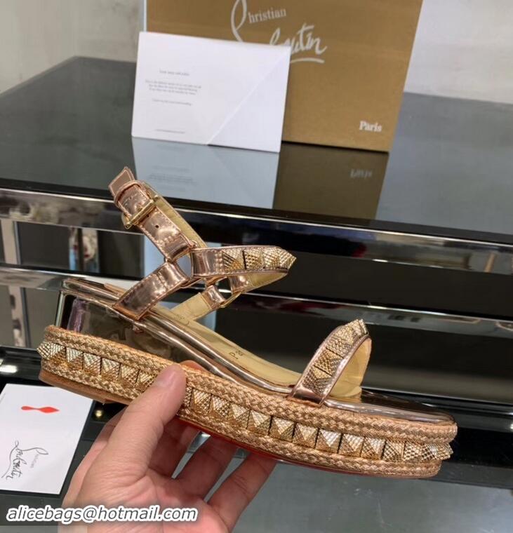 Chic Reproduction Christian Louboutin 60MM Pyraclou Rockstud Wedges CL9702