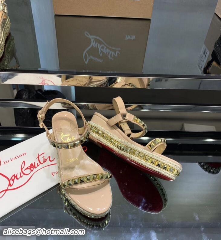 Duplicate Christian Louboutin 60MM Pyraclou Rockstud Wedges CL9703