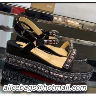 Good Discount Christian Louboutin 60MM Pyraclou Rockstud Wedges CL9709