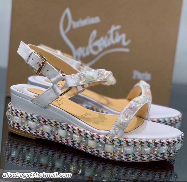 Buy Discount Christian Louboutin 60MM Pyraclou Rockstud Wedges CL9710