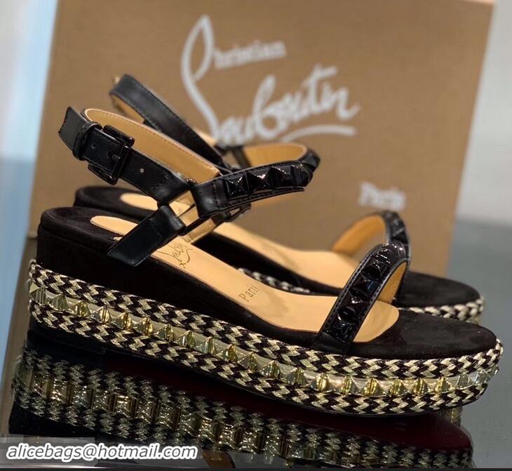 Well Crafted Christian Louboutin 60MM Pyraclou Rockstud Wedges CL9713