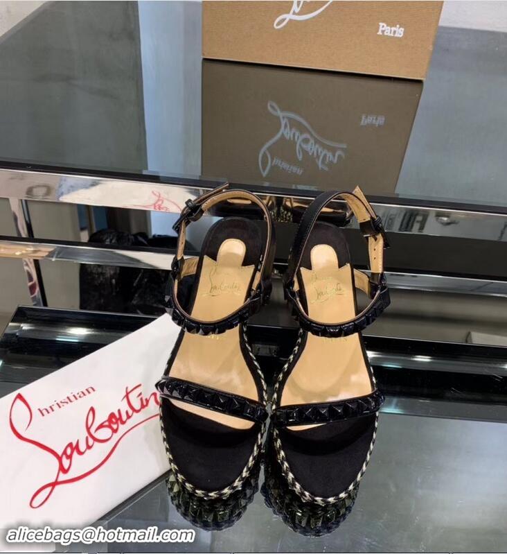 Well Crafted Christian Louboutin 60MM Pyraclou Rockstud Wedges CL9713