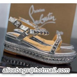 Trendy Design Christian Louboutin 60MM Pyraclou Rockstud Wedges CL9716