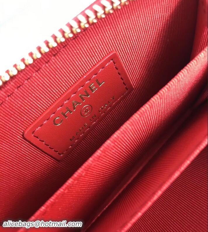 Original Cheap Chanel Caviar Leather Classic Zipped Card Holder A69271 Red