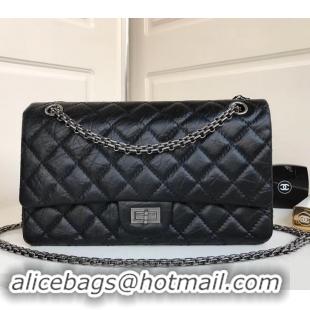 Good Looking Chanel 2.55 Reissue Size 227 Bag in wrinkled calfskin black with silver hardware 602715