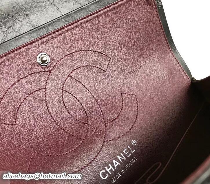 Good Looking Chanel 2.55 Reissue Size 227 Bag in wrinkled calfskin black with silver hardware 602715