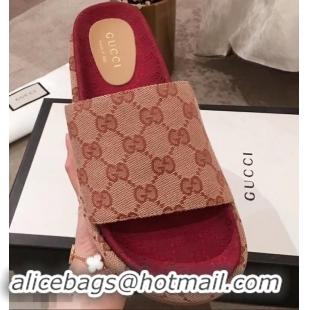 Buy Grade Gucci Original GG Canvas Slide Sandals 573018 Beige 2019