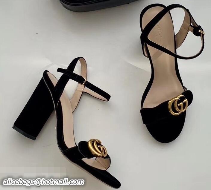 Good Product Gucci Heel 10cm Platform Sandals with Double G 573021 Original Quality Black 2019