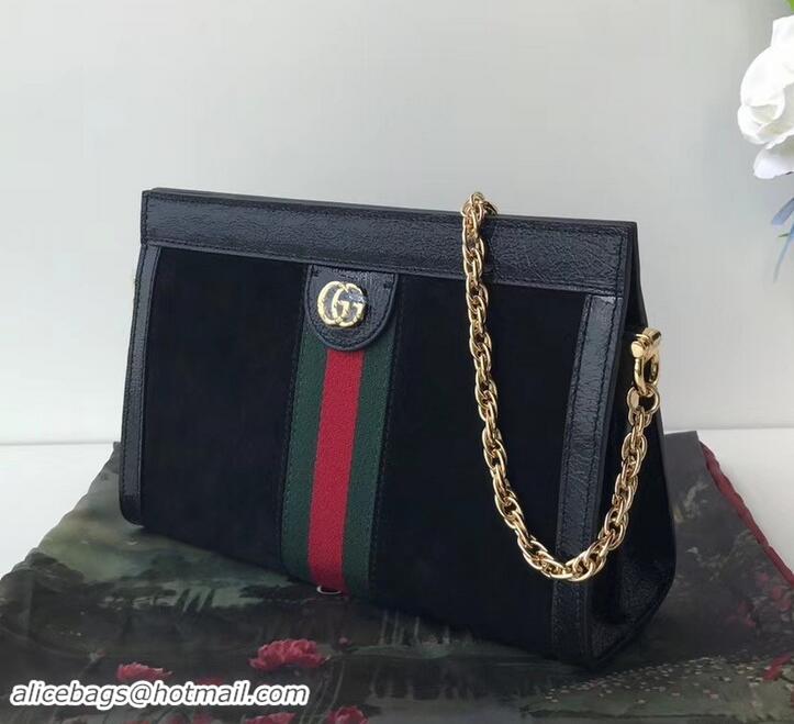 Best Luxury Gucci Structured Shape Web Ophidia Small Shoulder Bag 503877 Suede Black 2019