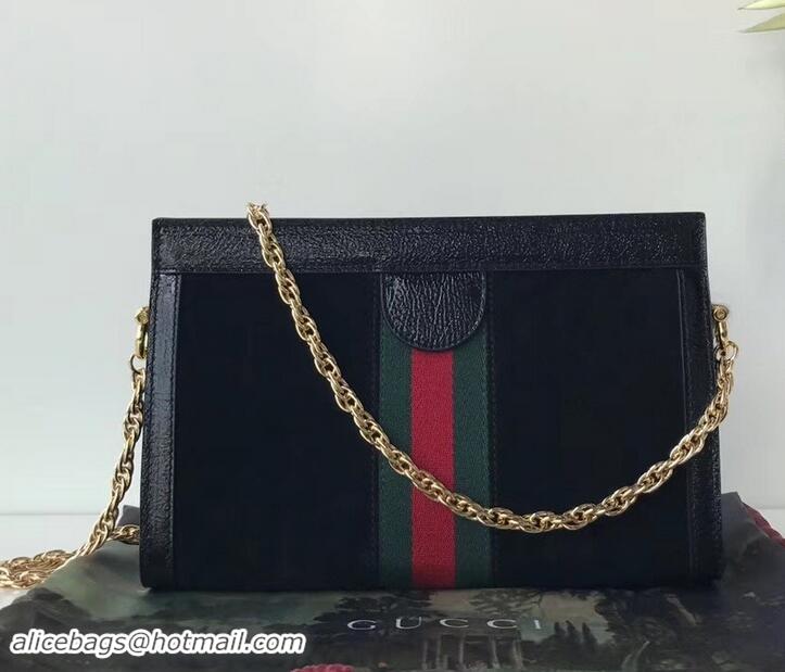 Best Luxury Gucci Structured Shape Web Ophidia Small Shoulder Bag 503877 Suede Black 2019