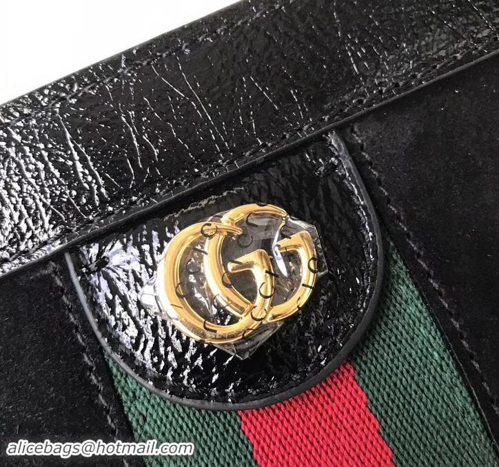 Best Luxury Gucci Structured Shape Web Ophidia Small Shoulder Bag 503877 Suede Black 2019