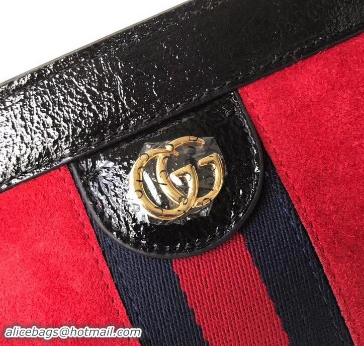 Good Product Gucci Structured Shape Web Ophidia Small Shoulder Bag 503877 Suede Red 2019