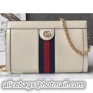 Affordable Price Gucci Structured Shape Web Ophidia Small Shoulder Bag 503877 Leather White 2019 