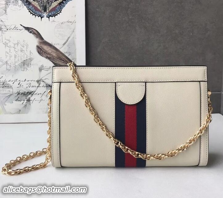 Affordable Price Gucci Structured Shape Web Ophidia Small Shoulder Bag 503877 Leather White 2019 